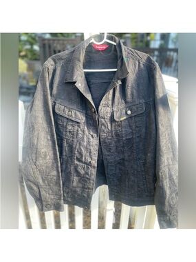 Supreme Black Embossed Denim Jacket
